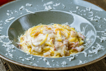 Spaghetti Carbonara with bacon