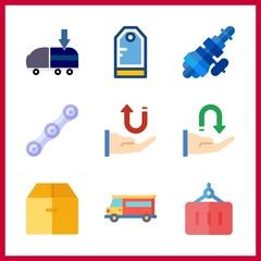 shipping icon. tag and box vector icons in shipping set. Use this illustration for shipping works.