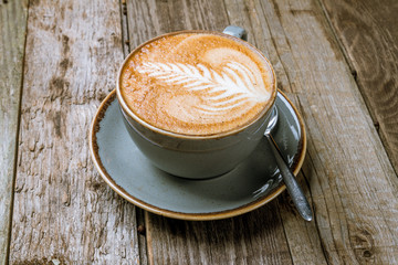 coffee cappuccino with pattern
