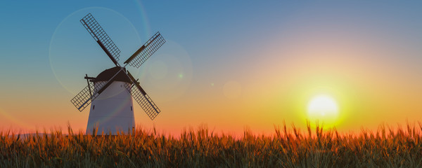 traditional windmill in Mallorca, Balearic Islands © juanjo