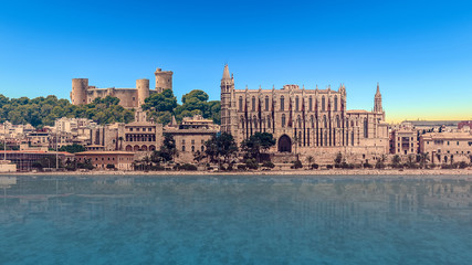 bellver castle and palma de mallorca cathedral © juanjo