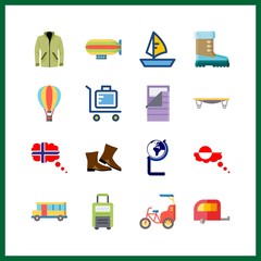 adventure icons set. driver, travel, symbol and large graphic works