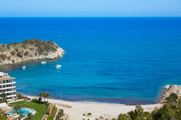 Fototapeta na wymiar Altea beach aerial view in Alicante of Spain