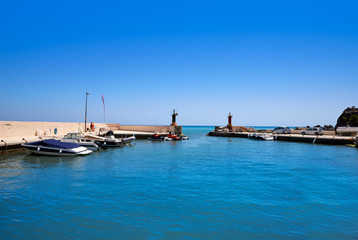 Fototapeta na wymiar El Portet boats marina in Altea of Alicante