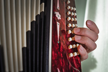 playing the accordion