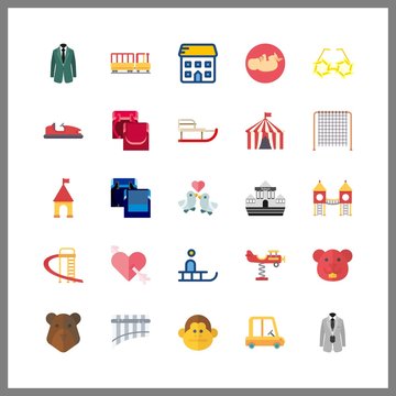 little icons set. flat, looking at camera, rodent and america graphic works