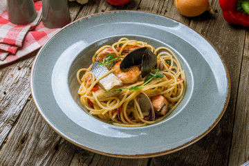 Pasta with seafood