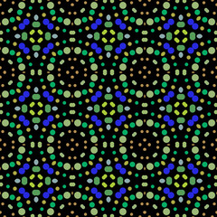 Seamless abstract pattern background with a variety of colored circles.