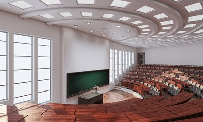 3d rendering of High Angle View Inside a Conference Hall - obrazy, fototapety, plakaty