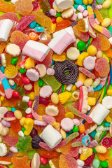 closeup of mixed candies