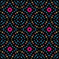 Seamless abstract pattern background with a variety of colored circles.