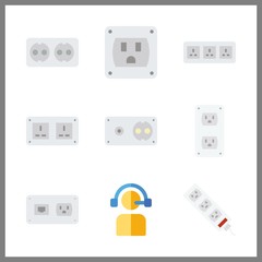 call icon. socket and telemarketer vector icons in call set. Use this illustration for call works.