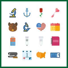 16 close icon. Vector illustration close set. battery and anchor icons for close works