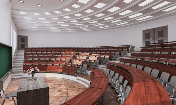 Interior of a Lecture Room 3d rendering