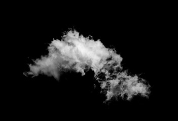Cloud isolated on black background.