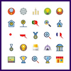 25 place icon. Vector illustration place set. parking and japan icons for place works