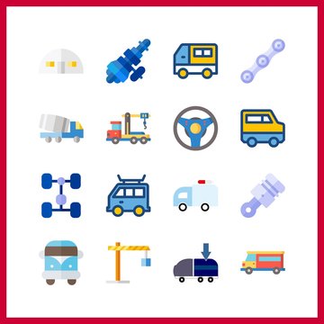 truck icon. chain and chassis vector icons in truck set. Use this illustration for truck works.