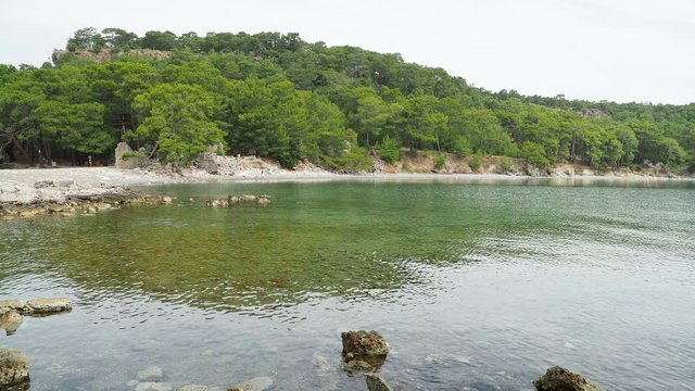Ancient city Phaselis. View on cemetery in North harbour. Antalya province, Turkey.