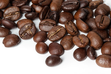 coffee beans isolated on white background