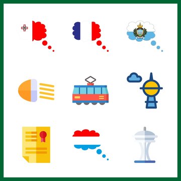 9 building icon. Vector illustration building set. skyscraper and title icons for building works
