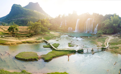 Ban Gioc Detian Falls with unique natural beauty