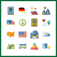 destination icons set. sky, sport, campsite and campervan graphic works