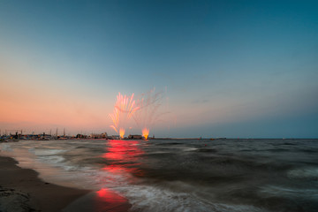 pyrotechnic show in Gdynia