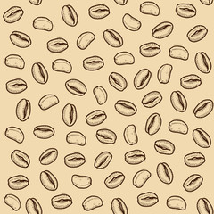 coffee bean seamless pattern