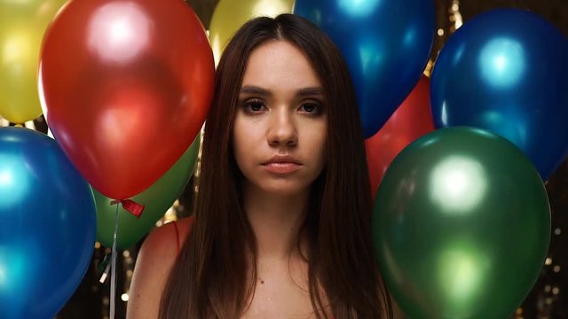 Portrait Of Sad Woman At Party. Upset Girl At Celebration