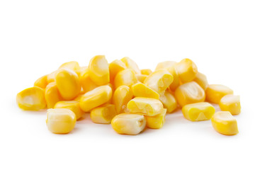 Fototapeta na wymiar corn seeds isolated on white background