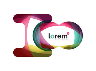 Abstract geometric design logo made of flowing elements