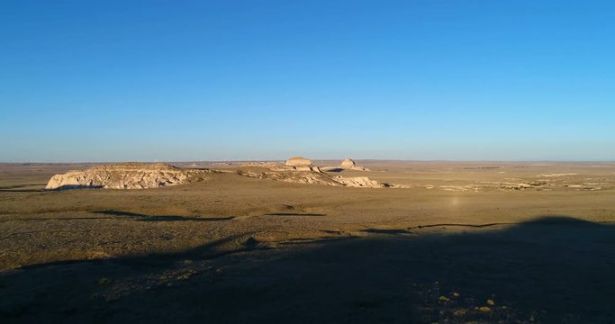 Aerial at Pawnee Grasslands and buttes of Colorado