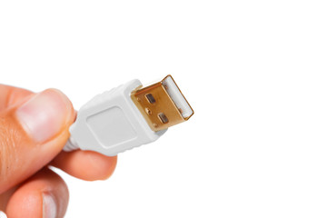 Close up view of a USB cable