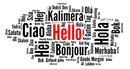 Hello in different languages word cloud  © Ricochet64