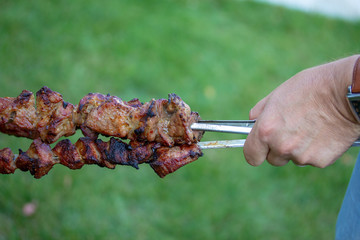 skewers with fragrant barbecue