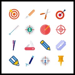 sharp icon. pencil and razor vector icons in sharp set. Use this illustration for sharp works.