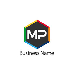 Initial Letter MP Logo Template Design