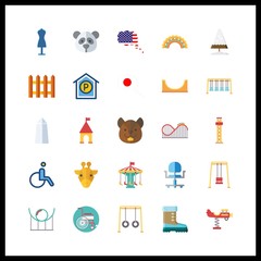 park icon. usa and wheel chair vector icons in park set. Use this illustration for park works.