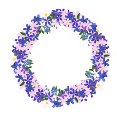 A wreath of flowers, vector clipart