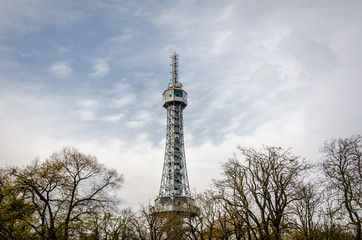 Fototapeta na wymiar Petrin Lookout Tower in Prague, Czech Republic