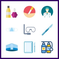 mask icon. surgery and aqualung vector icons in mask set. Use this illustration for mask works.