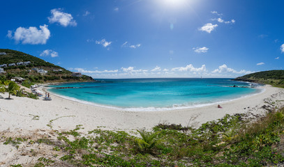 Fototapeta na wymiar Saint Martin Sint Maarten Beaches Panoramic