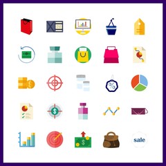 market icons set. sweet, corporate, virtual and career graphic works