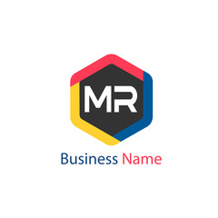 Initial Letter MR Logo Template Design