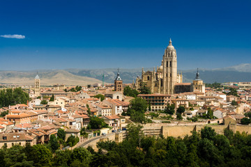 Fototapeta na wymiar The Segovia Cathedral in Castile and Leon, Spain