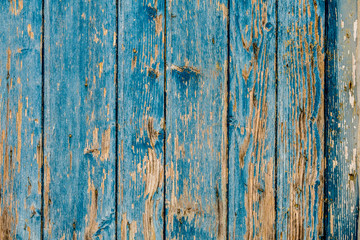 Arri&egrave;re plan lames de bois peinture bleue &eacute;caill&eacute;e