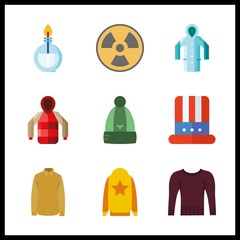 Fototapeta premium warm icon. parka and sweater vector icons in warm set. Use this illustration for warm works.