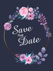 Save the date invitation card. Modern design template with elements. Modern trend colors. Vector elements. Eps 10