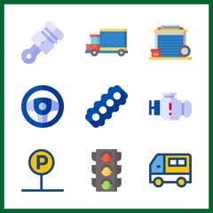 Fototapeta na wymiar car icon. truck and garage vector icons in car set. Use this illustration for car works.