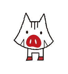 イノシシ ウリボウ 年賀素材 干支 亥